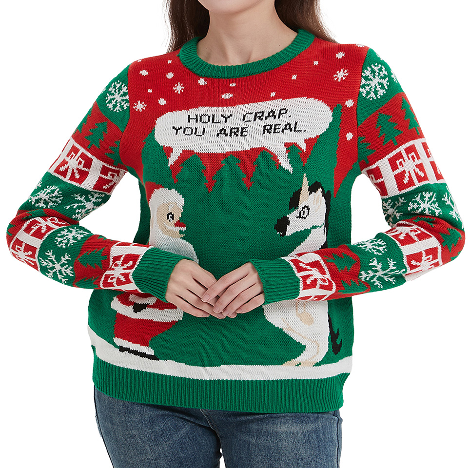 Jacquard Christmas pullover sweater for OEM festive knitwear production