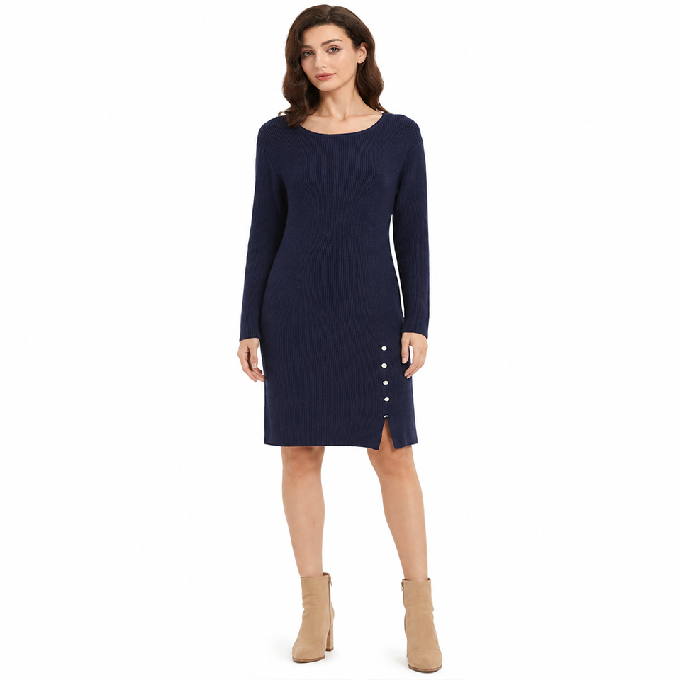 Maternity sweater dress for women’s custom knitwear production's sweater